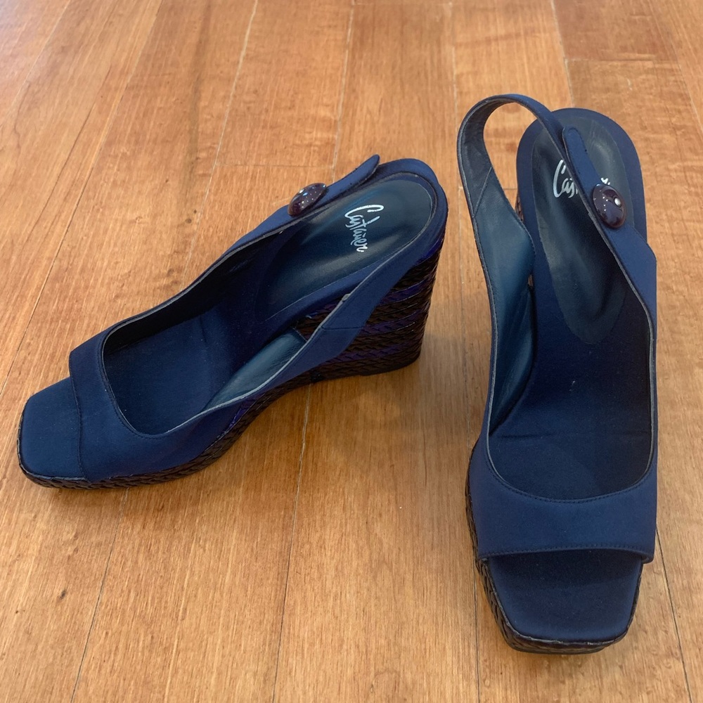 Castaner navy wedges. Size 38.